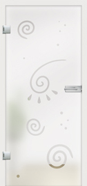 Galaxy design on frosted glass